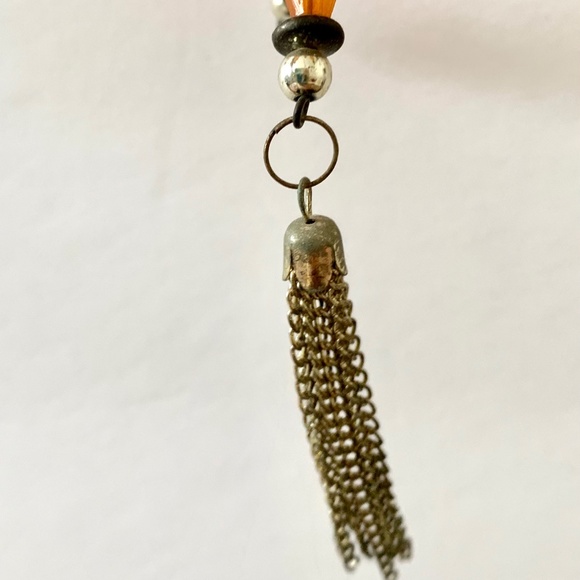 Amber Colored Star Window Ornament with Metal Tassel - Picture 11 of 11